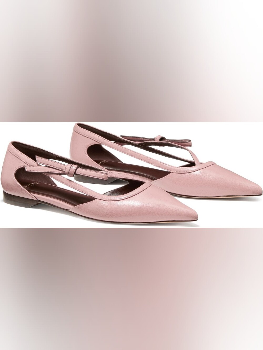 Kate Spade Loop Glazed Leather Flats – Dusk Rose Size 9 NWT